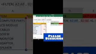 Inventory status with filter functiob #excel #shorts #exceltutorial #filter #exceltips