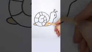 How to Draw a Snail | Painting and Coloring for Kids and Toddlers #drawing #snail #tutorial #shorts