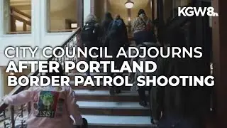 Portland City Council, protest over ICE building interrupted after federal agent shooting