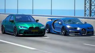 +10,000HP!!! BMW M3 G80 vs Bugatti Chiron | DRAG & TRACK RACE