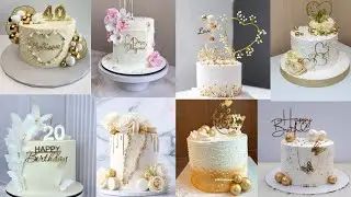 ✨️ Beautiful White Cake Designs/White and Gold Cake Design/💘Anniversary Cake Design/Birthday Cake