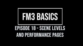 FM3 Basics Episode 18 - Scene Levels and Performance Pages