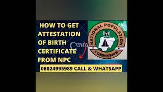 Birth Certificate For NIgerians that want to apply for Nigeria passport .