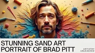 🎬 Brad Pitt Sand Art Painting | Celebrity Sand Art Portrait ✨🎨