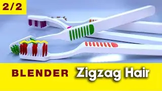 How to model a ZIGZAG Bristles Toothbrush | blender modelling tutorial 2/2