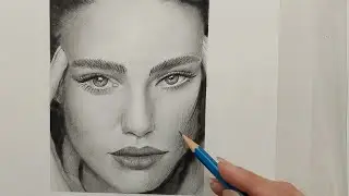How to Draw a Girl Face | Charcoal Drawing | an easy-to-follow Portrait Shading
