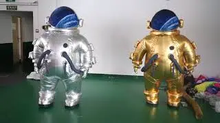 Silver and Golden Inflatable Astronaut Suit for Stage Decoration