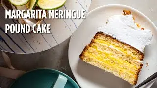 Margarita Meringue Pound Cake with Tequila Lime Curd