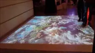 Interactive floor, wall, augmented reality, virtual graffiti, human joystick company Interactstyle