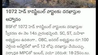 BSF Constable Notification 2019 1072 posts