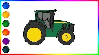 Tractor and Bulldozer coloring and drawing Learn Colors for all ages | ColorArto