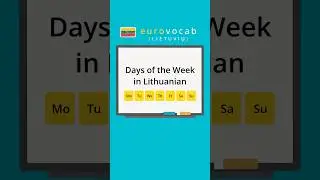 Learn Lithuanian - Days of the Week