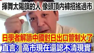 揮舞太陽旗的人，就像頭頂內褲招搖過市，日學者解讀中國對日出口管制視頻火了，直言：高市現在還認不清現實