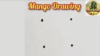 Mango Drawing Easy 4Dots 🥭 Drawing| How to draw Mango step by step | Dots Drawing