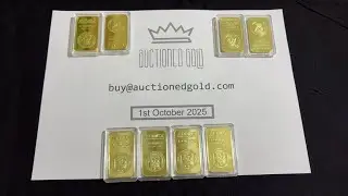 1 OZ Gold Bars For Sale at 10% discount. 1st October 2025