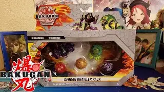 Bakugan Geogan Rising: Darkus Arachnia and Ventus Amphrog Five Pack Unboxing