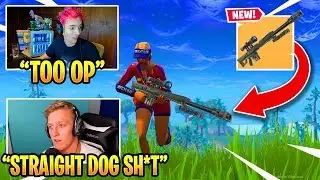 STREAMERS REACT TO *NEW* HEAVY SNIPER (FIRST KILLS) Fortnite Funny Moments