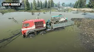 Snow Runner 🚛🚜👀(Moulin Br&ucirc;lant-Phase 7)#23 - Ames Perdues (Partie 3) - 🚚🚘