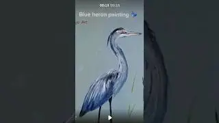 Blue heron painting #art #acrylicpainting #stepbysteppainting #satisfying #birds