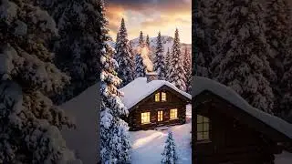 Hidden Cabin in the Mountains | Peaceful Winter Escape & Cozy Vibes