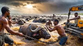 Village Heroes Fight Rising Floodwaters to Save Trapped Buffalo Herd