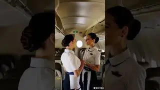 Secret kiss of a female flight attendant in airline uniform   #love #gaptheseries #aifashion #love