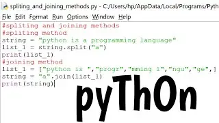 spliting and joining methods in python
