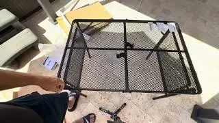Unboxing of Outsunny Folding Grill Table, 4.5 ft Portable Camping Table with 2 Wing Panels
