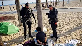 Santa Monica Police Detain Individual for Open Container Violation on Beach