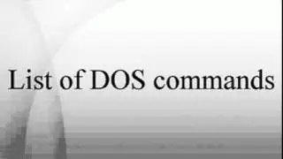 List of DOS commands