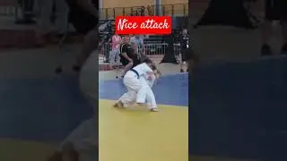 Nice throw attempt by a girl at a judo tournament
