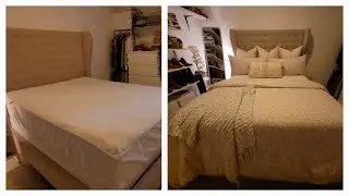 How to Layer Bed | Cozy Neutral Floral Bedding (Ikea) | How to make bed look & feel comfortable