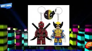 3256807415600735 Deadpool & Wolverine Keychain Superhero Creative Building Blocks Carto