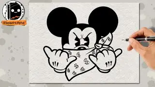 Como desenhar mickey de bandana  passo a passo