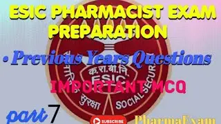 ESIC PHARMACIST PREVIOUS YEAR QUESTION 2016 #pharmacistexampreparation #esic_pharmacist #esic