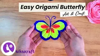 Easy Origami Butterfly🦋 #diy #butterfly #easycraft #craft #origami #funcraftsforkids #butterflycraft