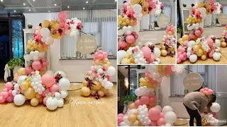 COMO DECORAR UN ARO GRANDE CON GLOBOS/ ARO GIGANTE DECORADO PARA BAUTIZO/ ARO DE ARCOS ORG&Aacute;NICOS