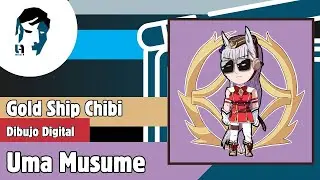 Gold Ship Chibi, Uma Musume.  Dibujo Digital.