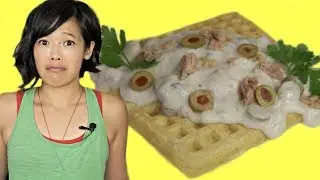 TUNA 'N WAFFLES 1954 Retro Recipe Taste Test -- How gross is it?