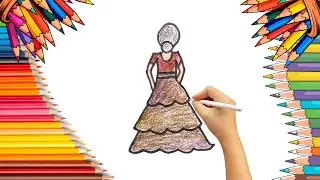 How To Draw cute Girl Drawing, Painting & Coloring For Kids and Toddlers_ Child Art 🐋🌈🎨