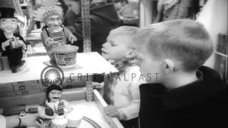 Christmas shopping at the E. J. Korvette store in New York; Operation Christmas S...HD Stock Footage