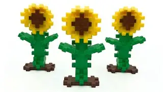Plus-Plus Sunflower Step-By-Step Building Instructions