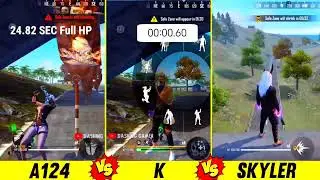 A124 vs K vs SKYLER | After update | Characters ability test