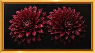 Burgundy Dahlias & Gold Leaf ✨🌺 | Luxury Classical Still Life | Framed TV Gallery