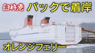 【船】オレンジフェリー　愛媛県八幡浜港より大分県臼杵港に到着。バックで着岸！orange ferry