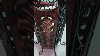 Wooden and Wrought Iron Umbrella Holder and Planter, Ironwood Vintage Home Decor#shorts sell now