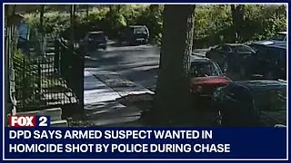 DPD says armed suspect wanted in homicide shot by police during chase
