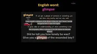 Daily English word: glimpse. Learn English with TV series!