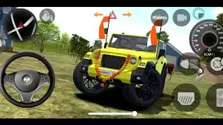 Modified Mahindra white thar 😈 indian flag | indian Car samulator 3d car game |white🥹 Thar part 1900