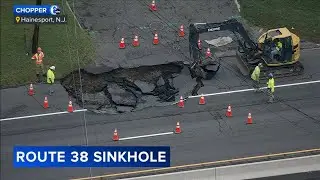 Sinkhole opens on Route 38 in Burlington County